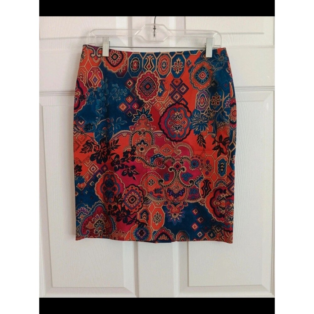 Jones New York Signature Petite Tapestry Pencil Skirt Size 4P